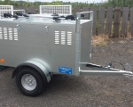 5'x3' dog trailer 3 compartment with bike racks